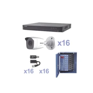KIT de 16 cámaras EPCOM TurboHD 1080p / DVR 16 Canales / 16 Cámaras Bala (exterior 2.8 mm) / Transceptores / Conectores / Fuente de Poder Profesional