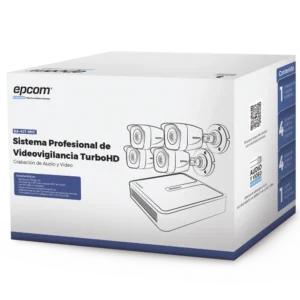 KIT 4 cámaras EPCOM (MICRÓFONO Integrado) metálicas 1080p Lite / DVR 4 canales