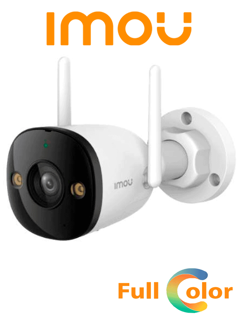 IMOU Bullet 2E 3Mp (IPC-K3DN-3H0WF) - Cámara IP Bullet WiFi de 3MP cuenta con micrófono integrado, 102° de visión, H.265, lente de 2.8mm, detección de humanos, IR 30m, IP67 y ranura MicroSD