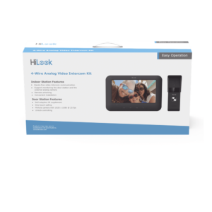 Kit de Videoportero HILOOK Analógico con Pantalla LCD a Color de 7" / Frente de Calle para Exterior IP65 / Salida de Relevador