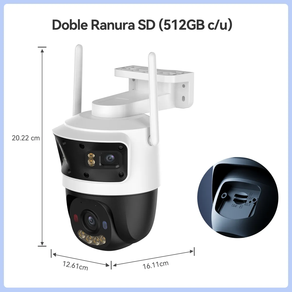 Cámara IMOU IP WIFI 3 Lentes 11MP triple Smart Color 2 lentes Fijos de 3mp + 1 Lente PT 5mp Dual MICROSD 512GB c/u / Disuasión Activa Audio Bidireccional - IMOU - IPC-S7UN-11M0WED - Image 9
