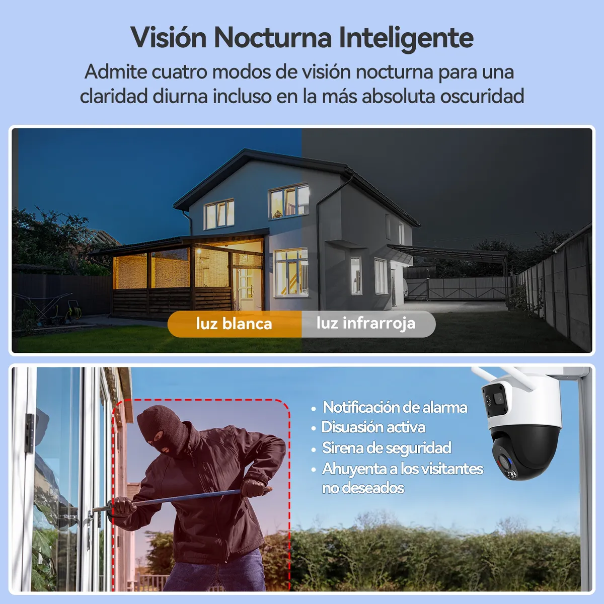 Cámara IMOU IP WIFI 3 Lentes 11MP triple Smart Color 2 lentes Fijos de 3mp + 1 Lente PT 5mp Dual MICROSD 512GB c/u / Disuasión Activa Audio Bidireccional - IMOU - IPC-S7UN-11M0WED - Image 5