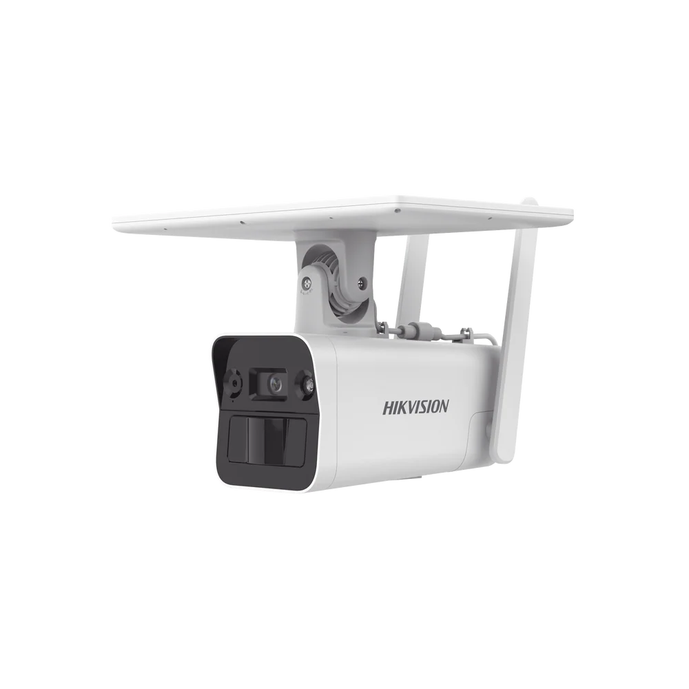 Cámara Solar HIKVISION IP All in One / Doble Detección (Radar + PIR) / Bala IP 4 Megapíxel / Lente 4 mm / Panel Solar / Batería de Respaldo de Litio 10Ah (Hasta 11 Días) / Conexión 4G / Audio de Dos Vías / - DS-2XS2T41G1-ID/4G/C05S07
