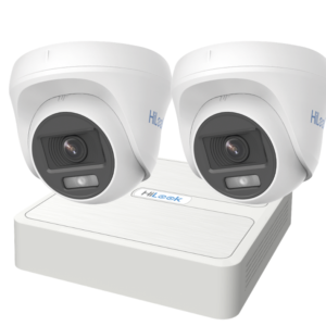 KIT De 2 Cámaras TURBOHD DOMO 1080p / Imagen a Color 24/7 / Lente 2.8 mm / ColorVu Lite / Luz Blanca 20 mts / Uso en Interior / Policarbonato