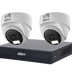 KIT De 2 Cámaras Domo de 2 MP Serie Cooper/ Lente de 2.8 mm Apertura Hasta 100°/ Iluminación Dual Inteligente Hasta 25Mts con IR & 20Mts Luz Calida/ Micrófono Integrado/ Policarbonato