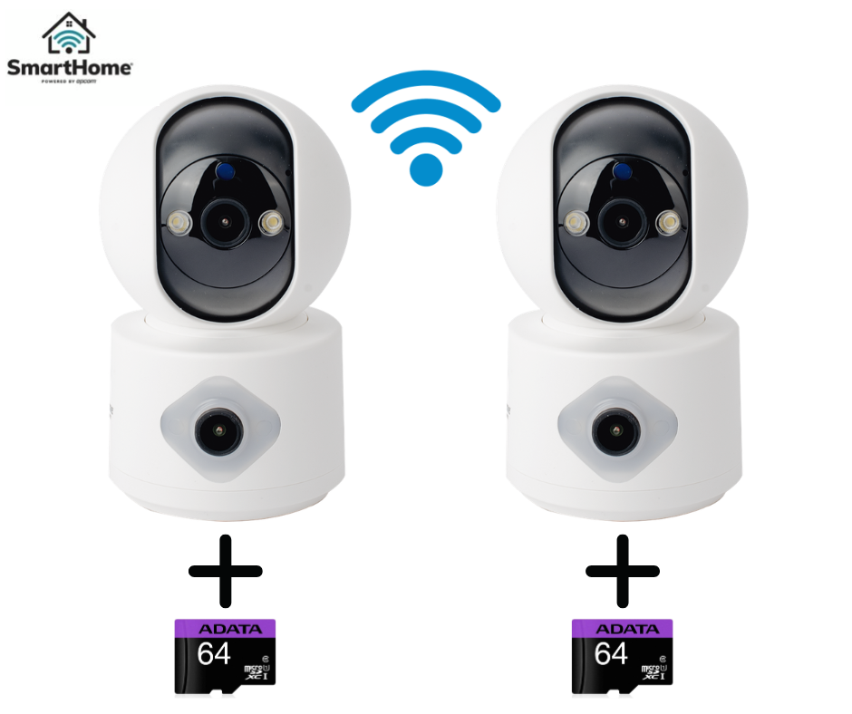 KIT 2 Cámaras doble lente 4mp| Wifi | autoseguimiento| Detección de movimiento| audio de 2 vías | uso en interior