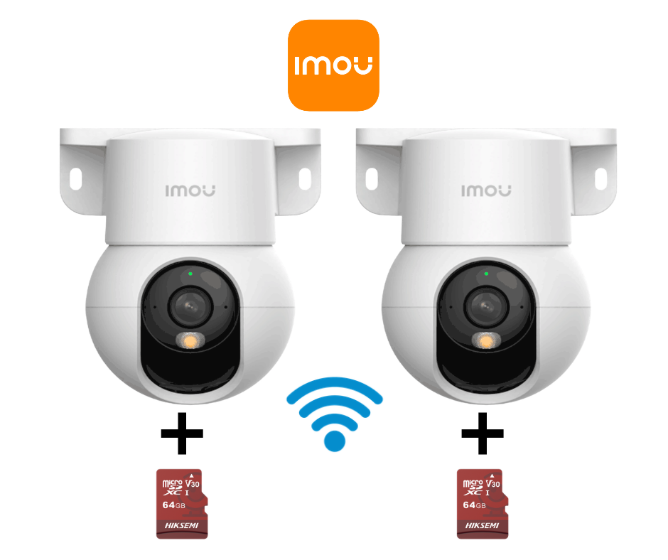 KIT 2 Cámaras IMOU Ranger Mini 5MP Cámara IP Domo Motorizado WiFi de 5MP con IA, autotracking, audio bidireccional, sirena y micrófono integrados.