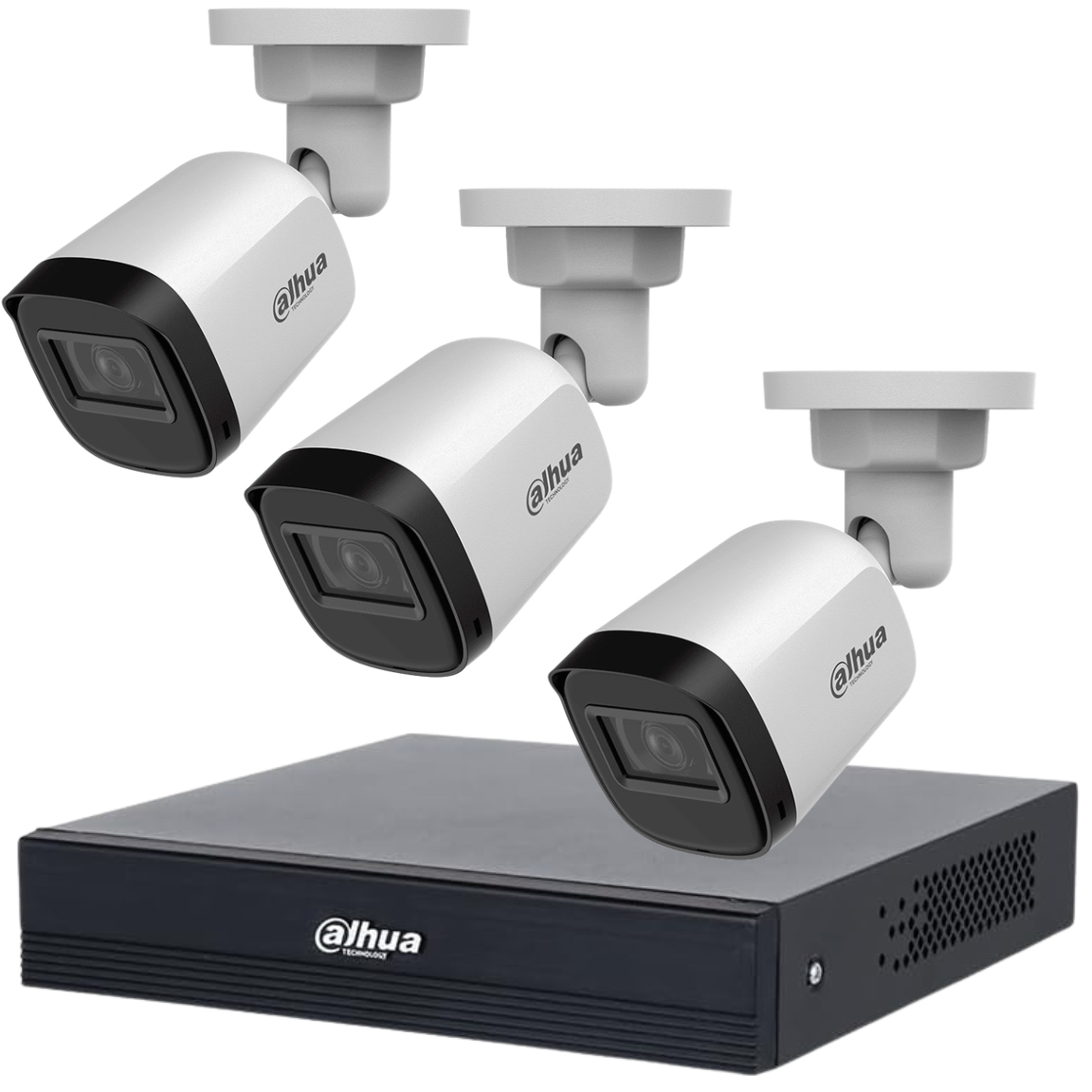 KIT DE 3 CAMARAS DAHUA Bullet de 2 Megapíxeles/ Lente de 2.8 mm/ 30 Metros de IR/ 100 Grados de Apertura/ IP67